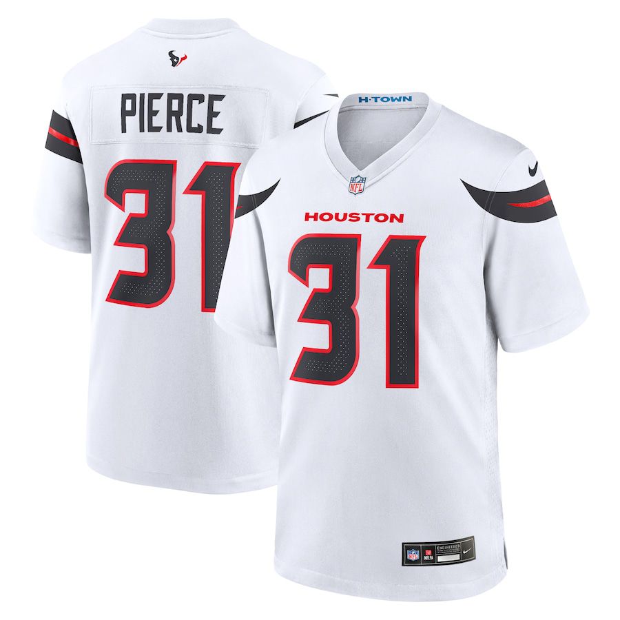Men Houston Texans 31 Dameon Pierce Nike White Game NFL Jersey